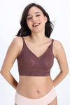 Zivame Freeform Padded Non Wired Full Coverage Lace Bra - Chocolate Fondant — thumbnail 2